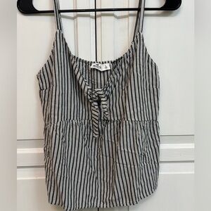 Hollister Women's Black and White Striped Camisole Size Large